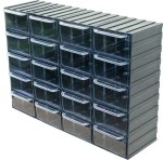 SZUF-PP-20 Szafka z tworzywa 304x426x125mm - czarna - 20 szufladek przeźroczystych