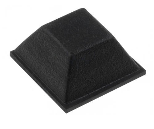 NOGA-G-KW Nóżka do obudowy gumowa, przyklejana, kwadratowa wysoka 12x12mm; wysokość 6mm - czarna