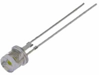 LEDP5W-3J2 Dioda LED biała 2cd 110° clear - płaskie czoło