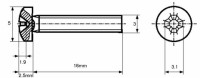 M3x12WK/100 Wkręt do metalu 3x12mm - walec wypukły - krzyżak - kpl. 100 szt. 
