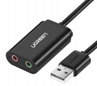 ATN-UGREEN Karta dźwiękowa UGREEN, adapter do słuchawek USB-A do 2x jack 3,5 mm 15 cm