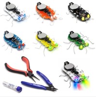VAVTEDUBOX7 Elektroniczne robaczki DIY – 7 wędrujących Robo-Bug LED (Zestaw 7 kitów DIY do nauki lutowania)