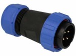SPP2910-4WW Wtyk 4 pin na kabel (13-16mm) okrągły, zakręcany, wodoodporny - gwint wewnętrzny (25A)