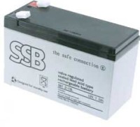 SB7.2-12K6 Akumulator żelowy 7.2 Ah/12V firmy SSB [wym.: 151x65x94mm] konektor 6.3