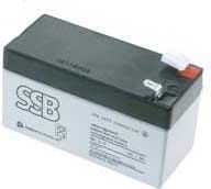 SB1.3-12 Akumulator żelowy 1.3 Ah/12V  firmy SSB, [wym.: 97x43x52mm]