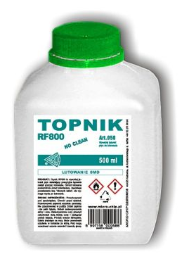 MC058 Topnik RF800 do lutowania elementów SMD No Clean - butelka 500ml