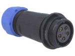 SPP2111-5GZ Gniazdo 5 pin na kabel (7-12mm) okrągły, lutowany, wodoodporny - gwint zewnętrzny 500V, 30A