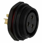 SPP2912-3GZ-P Gniazdo 3 pin, zakręcane na obudowę, zakręcany, wodoodporny - gwint zewnętrzny (50A)
