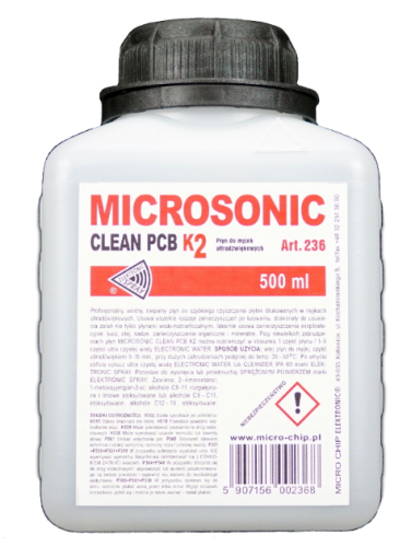 MC236 Płyn do myjek ultradźwiękowych Microsonic Clean PCB K2 - w płynie 500ml