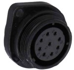 SPP2113-9GZ-C Gniazdo 9 pin, przykręcane do obudowy,  wodoodporne - gwint zewnętrzny (5A)