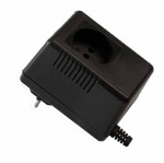 KM-49D Obudowa z tworzywa KM49D wymiary: 90x65x57mm - obudowa zasilacza z gniazdem bez uziemienia - czarna - ABS