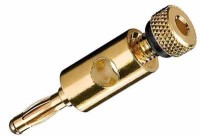 BANAN-WTP-AUB Wtyk bananowy złocony (pasek czarny)