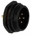 SPP2912-4WZ-P Wtyk 4 pin, zakręcane na obudowę, zakręcany, wodoodporny - gwint zewnętrzny (25A)