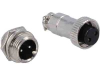 XMIC2P-KPL Złącze mikrofonowe mini  komplet (żeńskie na kabel + męskie na panel) 2 pin