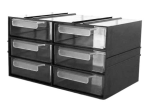 SZUF-PX-6 Regał z tworzywa 125x230x140mm - czarny - 6 szufladek przezroczystych