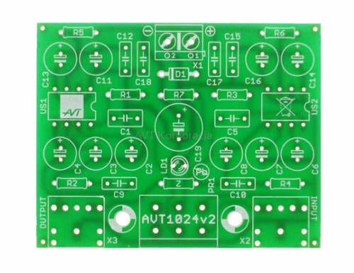 AVT1024A Wzmacniacz słuchawkowy AB 17Hz - 23kHz (Płytka + dokumentacja)