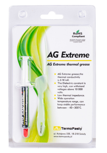 AG108.2 Pasta termoprzewodząca AG Extreme - przewodność cieplna 6W/mK - opakowanie 3g