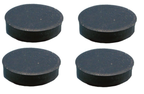 NOGA-G-12PC/4 Nóżka do obudowy gumowa, przyklejana, cylindryczna - średnica 11.6mm; wysokość 3.2mm - czarna - komplet 4 sztuki