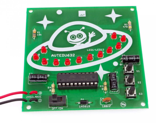 AVTEDU632 UFOledek - 7 efektów świetlnych (Zestaw do nauki lutowania)
