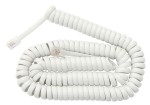 KAB56.6W Telefoniczny kabel jasny  wtyk-wtyk 4p4c (RJ9 PLUG) spirala 2 m (telefon-słuchawka)