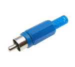 WCINCH-TB-M Wtyk RCA (cinch) niebieski z osłoną kabla (dł. złącza 48mm)