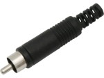 WCINCH-TC Wtyk RCA (cinch) czarny z osłoną kabla 