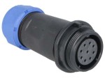 SPP2111-9GZ Gniazdo 9 pin na kabel (7-12mm) okrągły, lutowane, wodoodporny - gwint zewnętrzny (5A)