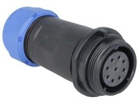SPP2111-9GZ Gniazdo 9 pin na kabel (7-12mm) okrągły, lutowane, wodoodporny - gwint zewnętrzny (5A)