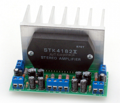 AVT1594C Wzmacniacz mocy 2x45W z STK4182 (Zestaw zmontowany)