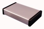 GAL1455L1602 Obudowa z aluminium wymiary: 160x103x30.5mm - dekle czarne z tworzywa