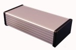 GAL1455N2202 Obudowa z aluminium wymiary: 220x103x53mm - dekle czarne z tworzywa