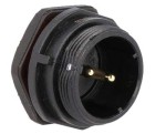 SPP2112-2WZ-P Wtyk 2 pin, zakręcane na obudowę, wodoodporny - gwint zewnętrzny