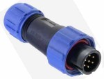SPP2110-7WW Wtyk 7 pin na kabel (7-12mm) okrągły, zakręcany, wodoodporny - gwint wewnętrzny (15A)