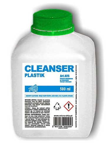 MC025 Preparat CLEANSER plastik - antystatyczny do czyszczenia tworzyw sztucznych - w płynie - butelka 500ml